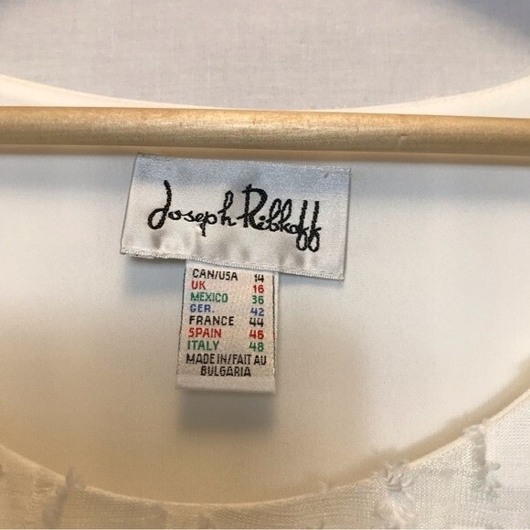 Joseph Ribkoff‎ Tiered Cap Sleeve Top Blouse US 14 White Layered Button Side - Picture 3 of 11